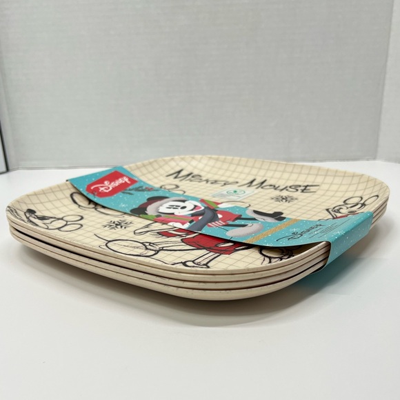 Disney Mickey Mouse Plate Set of 4 Tabletop Holiday Gourmet Christmas Plates mom - Picture 3 of 16